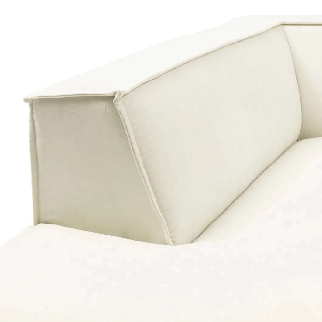 Modulaire Bank Chaise Longue Links The Jagger, Sparkling White, Copperfield Weave