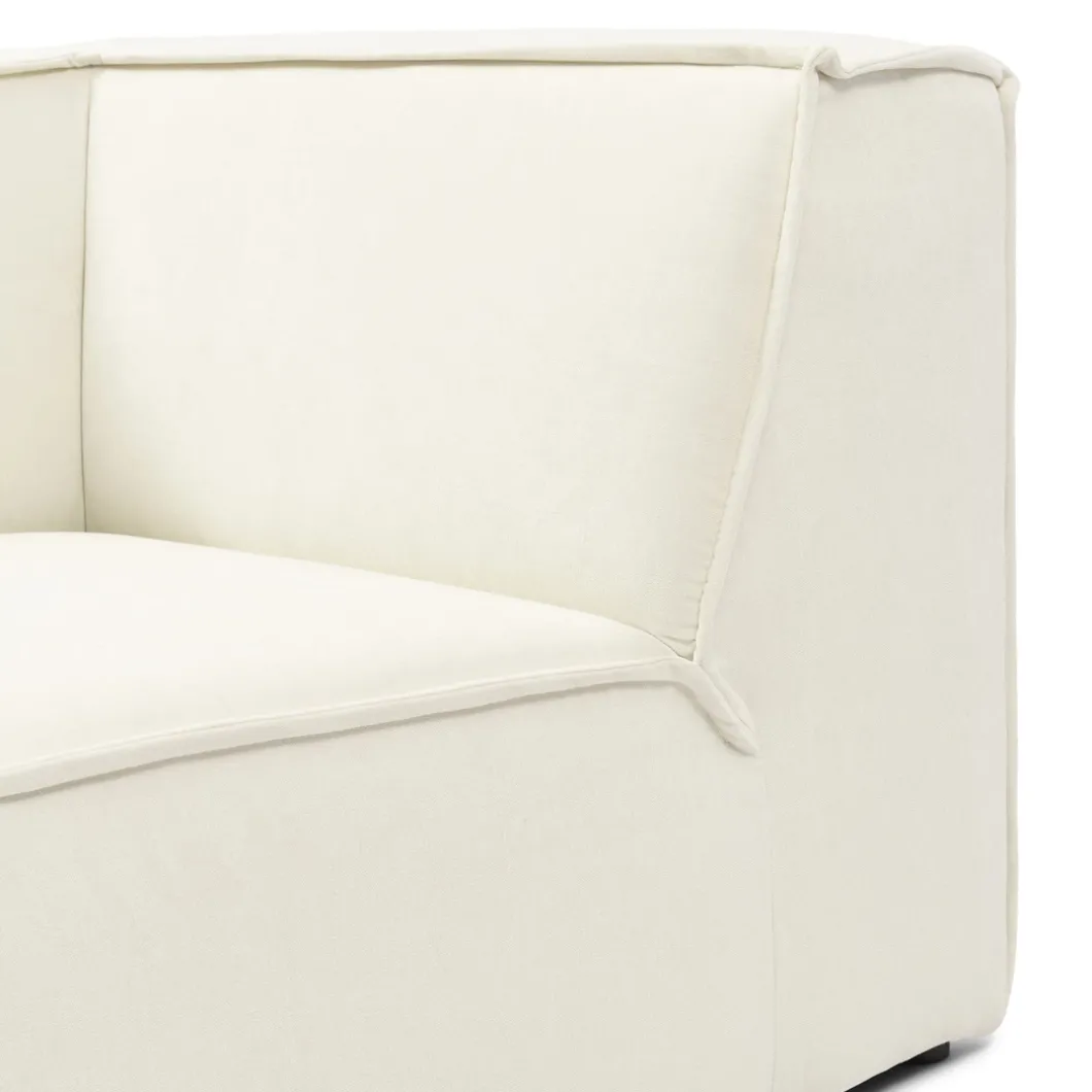 Modulaire Bank Chaise Longue Links The Jagger, Sparkling White, Copperfield Weave