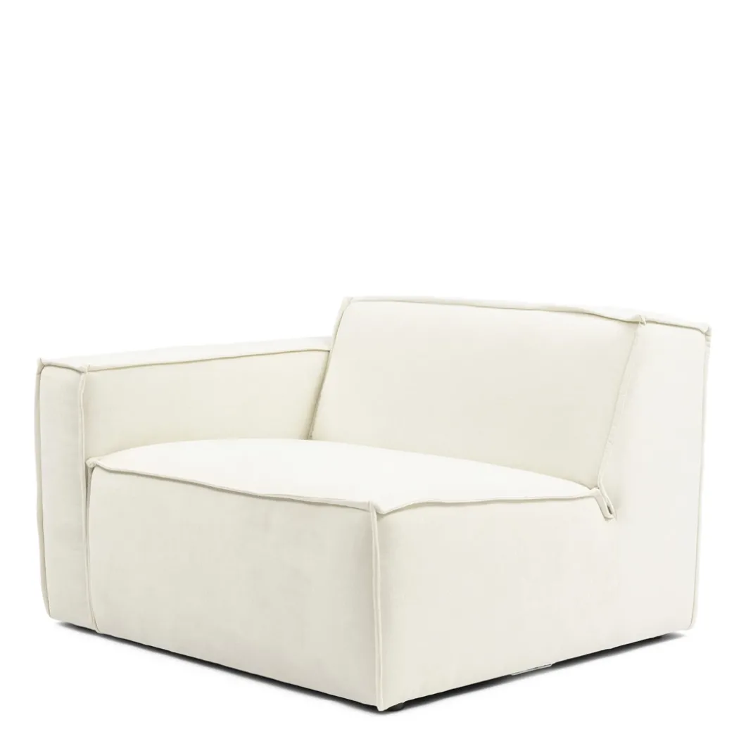 Modulaire Bank Hoek Links The Jagger, Sparkling White, Copperfield Weave