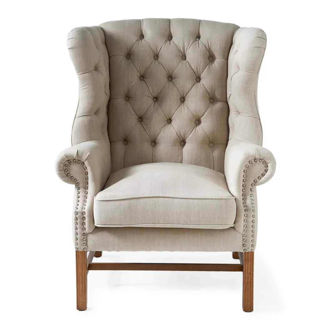 Oorfauteuil Franklin Park, Flax, Linnen