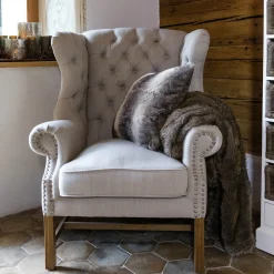 Oorfauteuil Franklin Park, Flax, Linnen