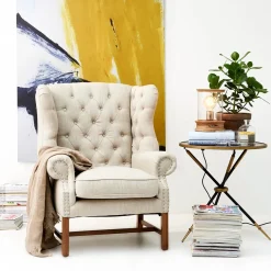 Oorfauteuil Franklin Park, Flax, Linnen