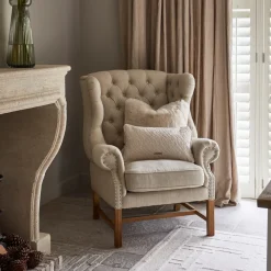 Oorfauteuil Franklin Park, Flax, Linnen