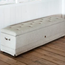 Opbergbank The Club Bench, Flax, Linnen