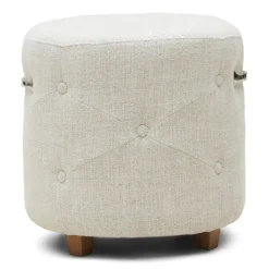 Poef Bowery, Antique White, Rich Tweed