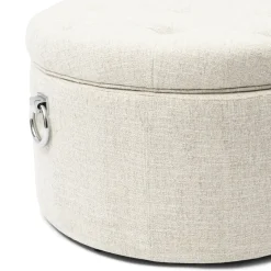 Poef Park Avenue, Antique White, Rich Tweed