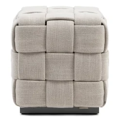 Poef Room 48 Metal Frame, Fabulous Flax, Mouliné Linnen