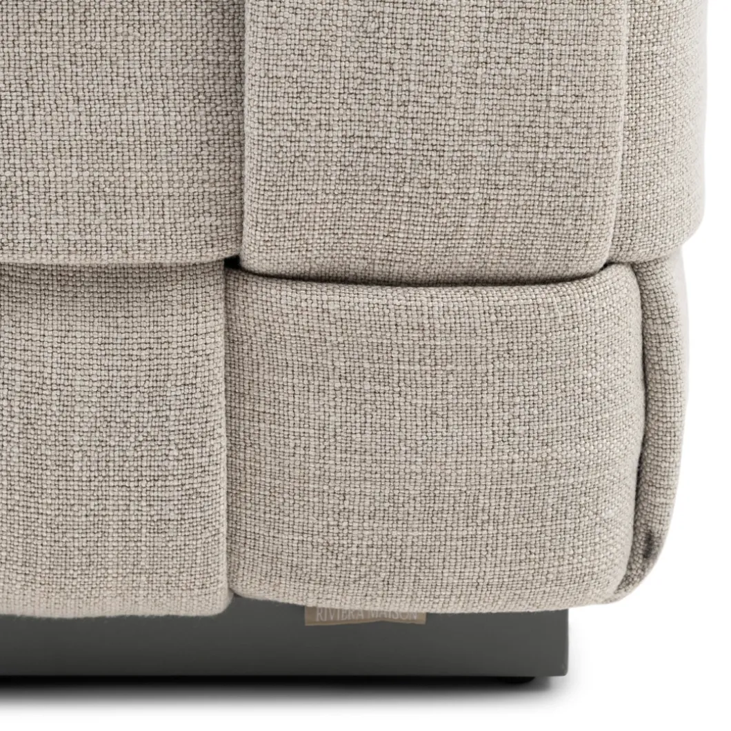 Poef Room 48 Metal Frame, Fabulous Flax, Mouliné Linnen