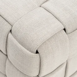 Poef Room 48 Metal Frame, Fabulous Flax, Mouliné Linnen