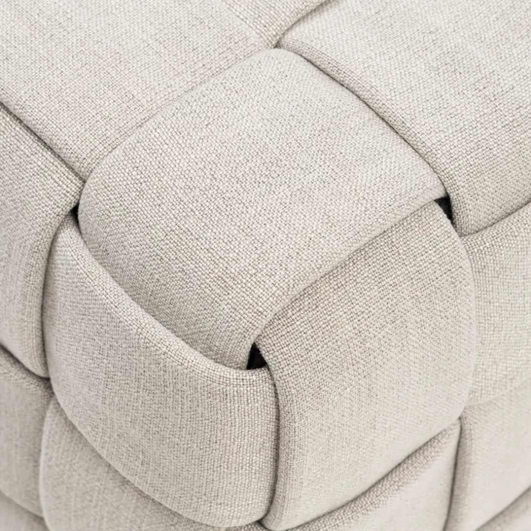 Poef Room 48 Metal Frame, Fabulous Flax, Mouliné Linnen