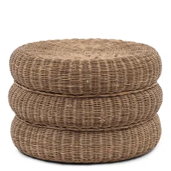 Poef Rustic Rattan Macaron