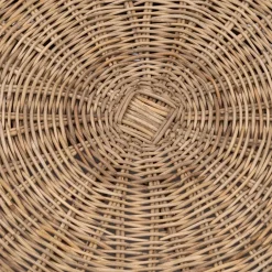 Poef Rustic Rattan Macaron