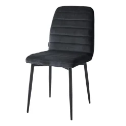 Rockefeller Dining Chair, velvet, midnight grey