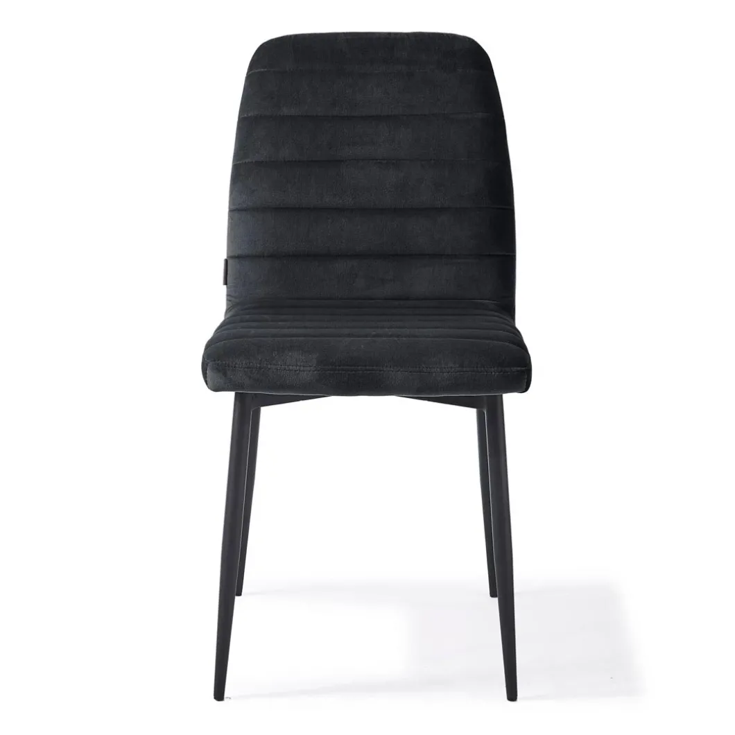 Rockefeller Dining Chair, velvet, midnight grey