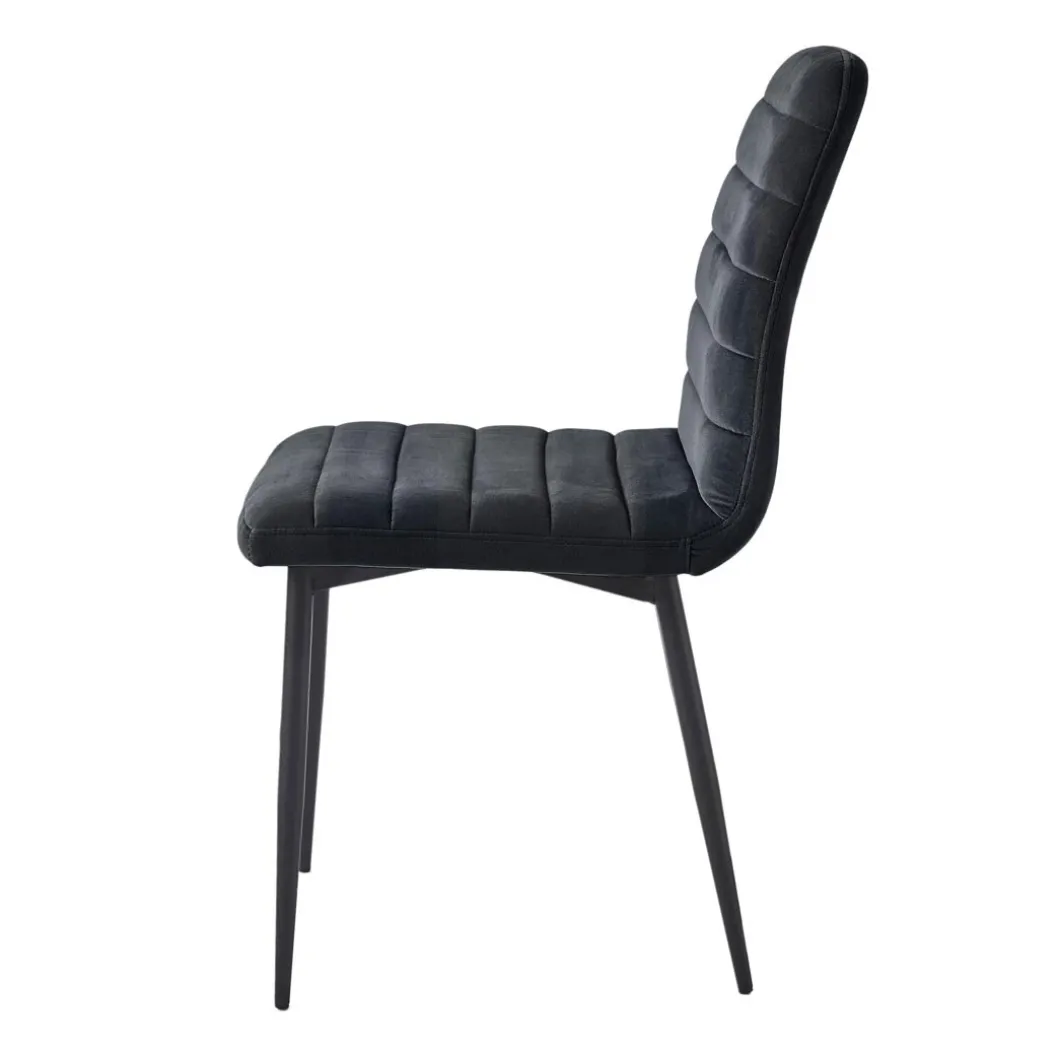 Rockefeller Dining Chair, velvet, midnight grey