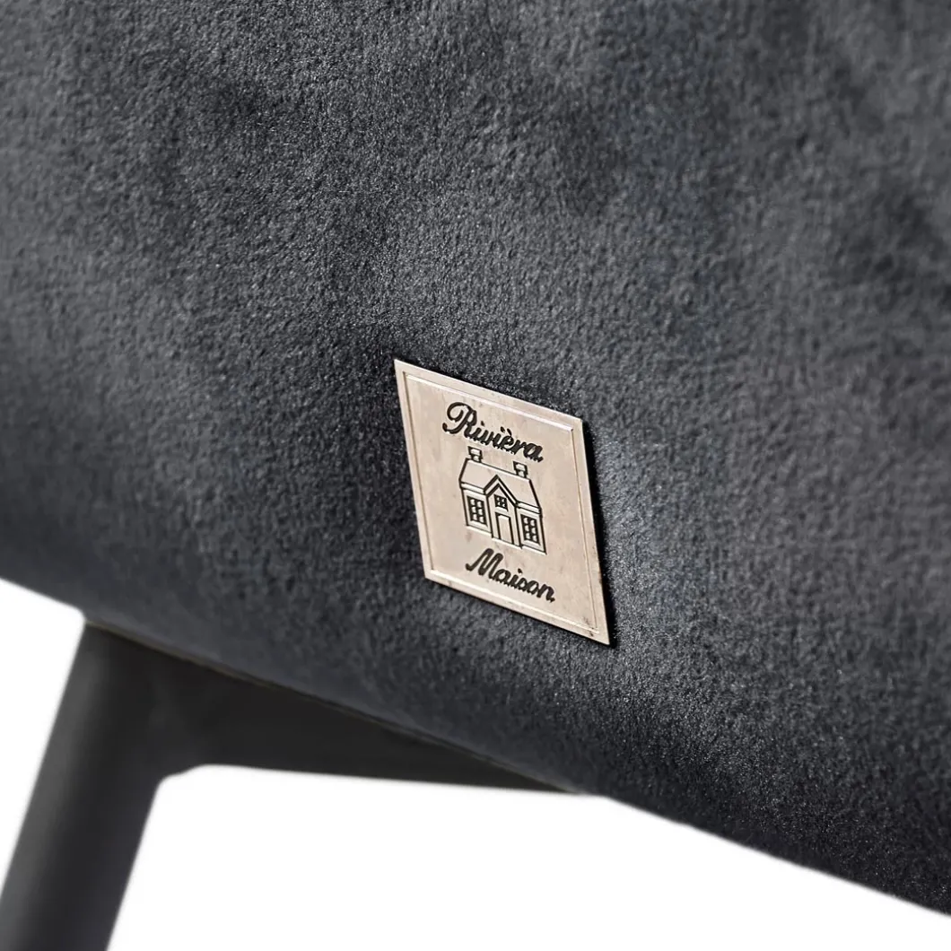 Rockefeller Dining Chair, velvet, midnight grey