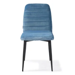 Rockefeller Dining Chair, velvet, ice blue