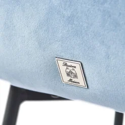 Rockefeller Dining Chair, velvet, ice blue