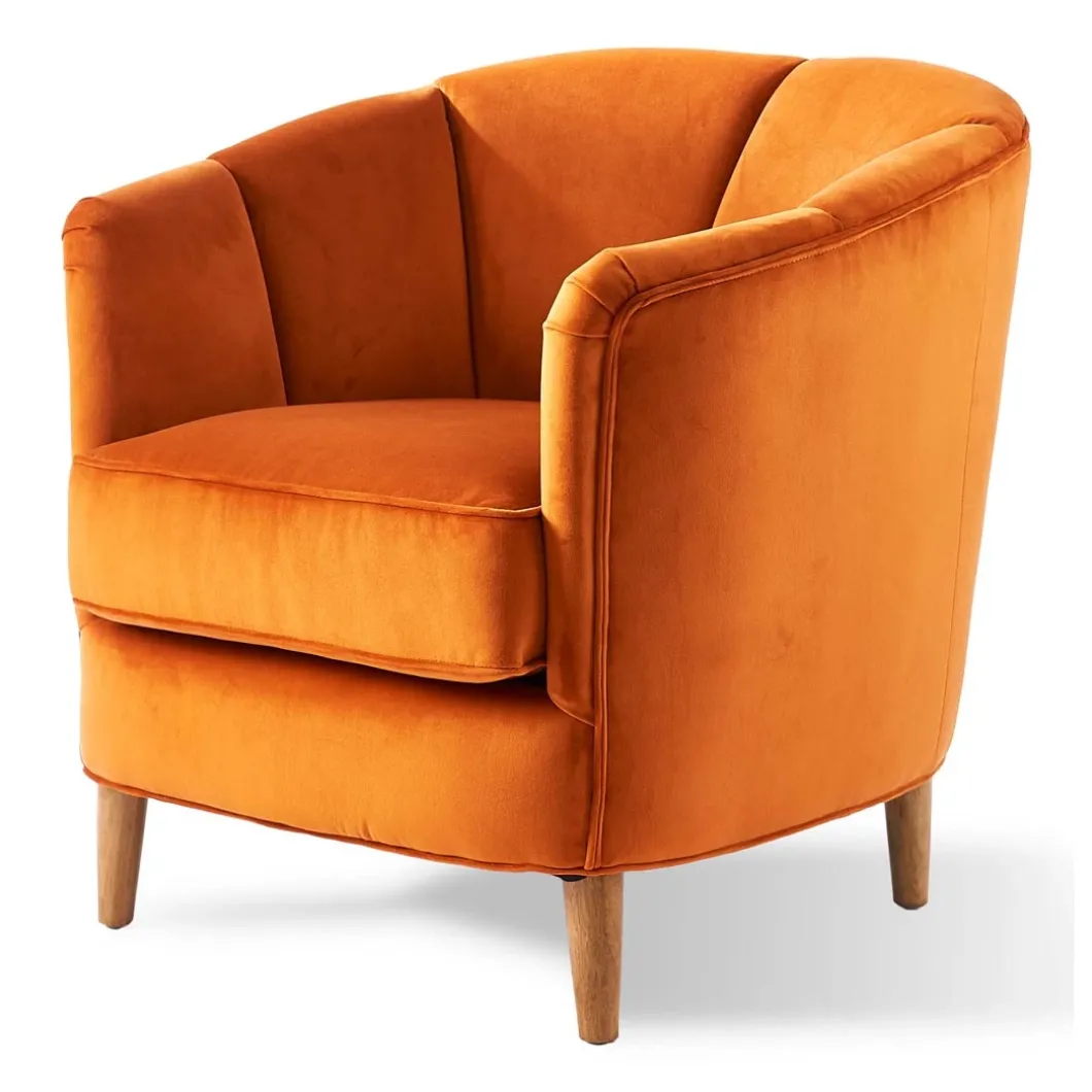 Rue Royale Armchair, velvet, pumpkin