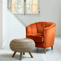 Rue Royale Armchair, velvet, pumpkin
