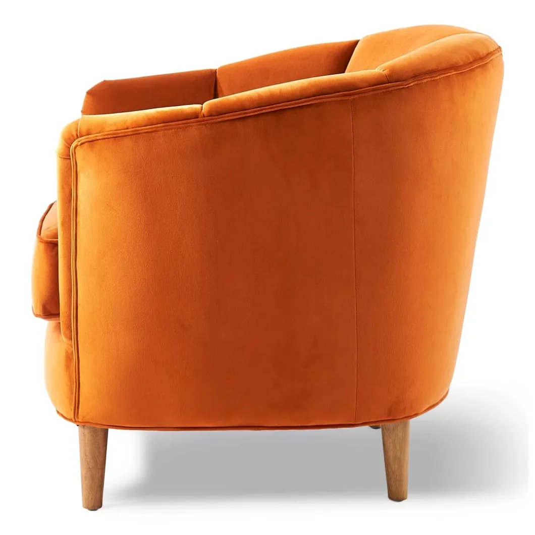 Rue Royale Armchair, velvet, pumpkin