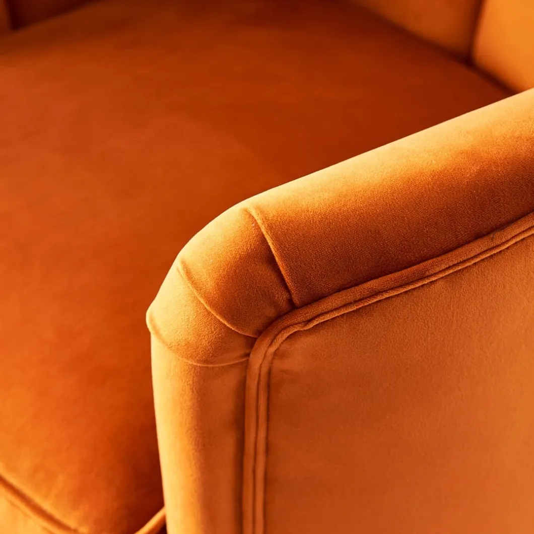 Rue Royale Armchair, velvet, pumpkin