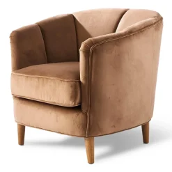 Rue Royale Armchair, velvet, caramel
