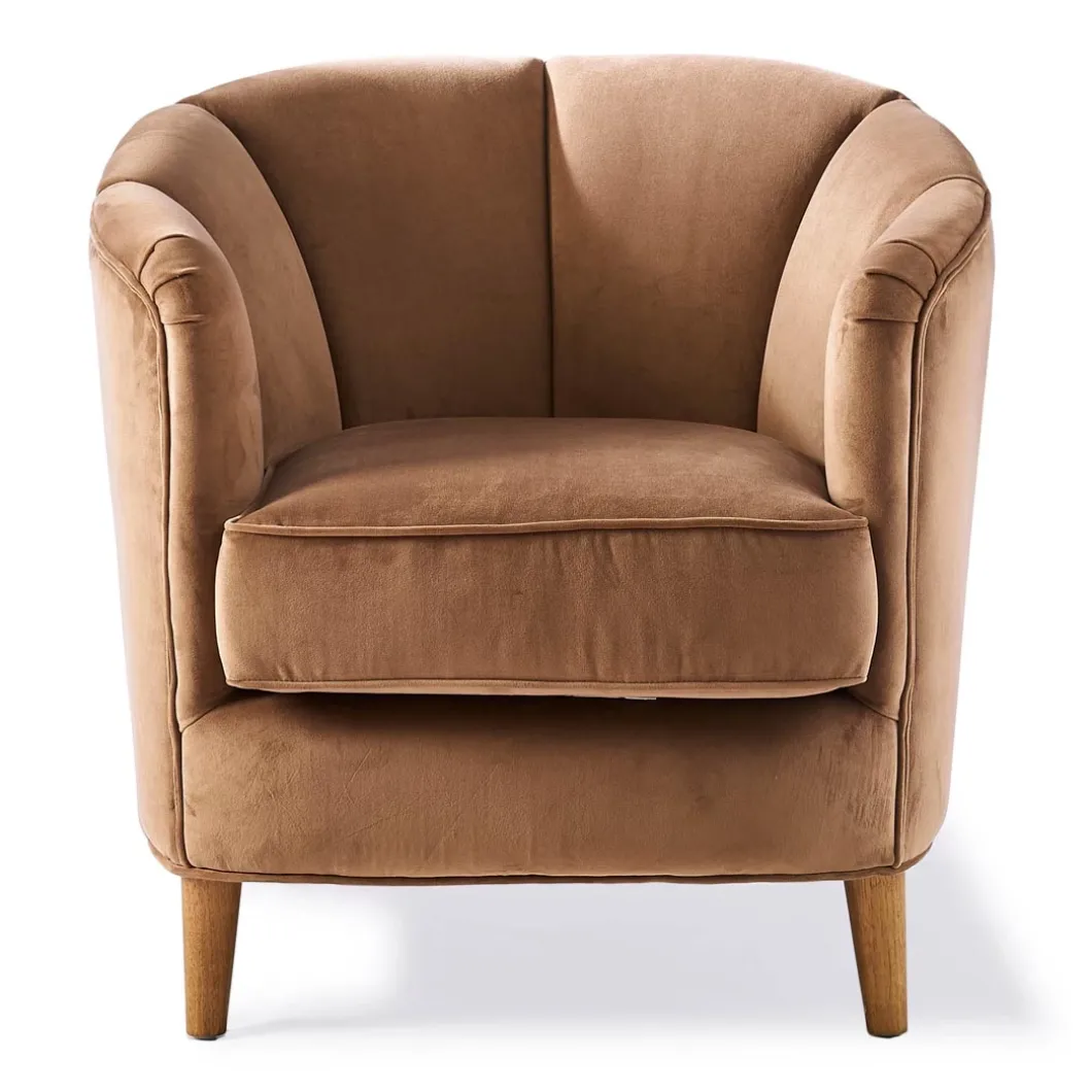 Rue Royale Armchair, velvet, caramel