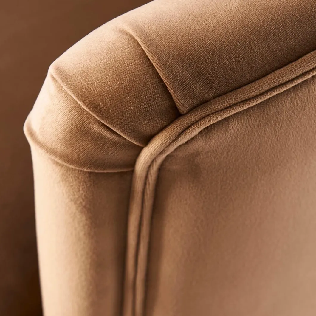 Rue Royale Armchair, velvet, caramel