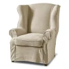 South Hampton Wing Chair, mouliné linen, fabulous flax