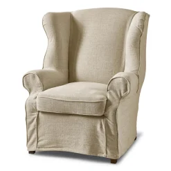 South Hampton Wing Chair, mouliné linen, fabulous flax