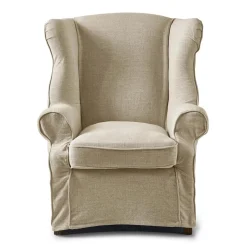 South Hampton Wing Chair, mouliné linen, fabulous flax