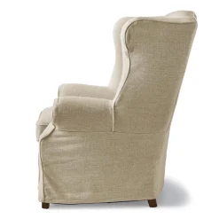 South Hampton Wing Chair, mouliné linen, fabulous flax