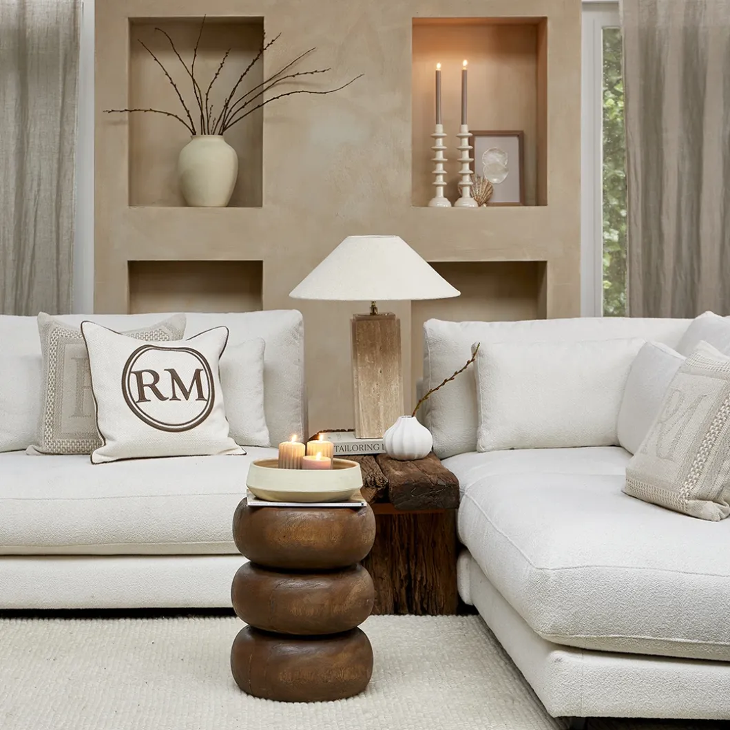 Stephen Center, bouclé, simply white