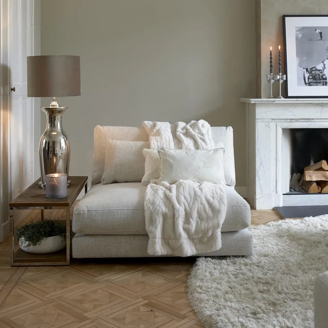 Stephen Center, rich tweed, antique white