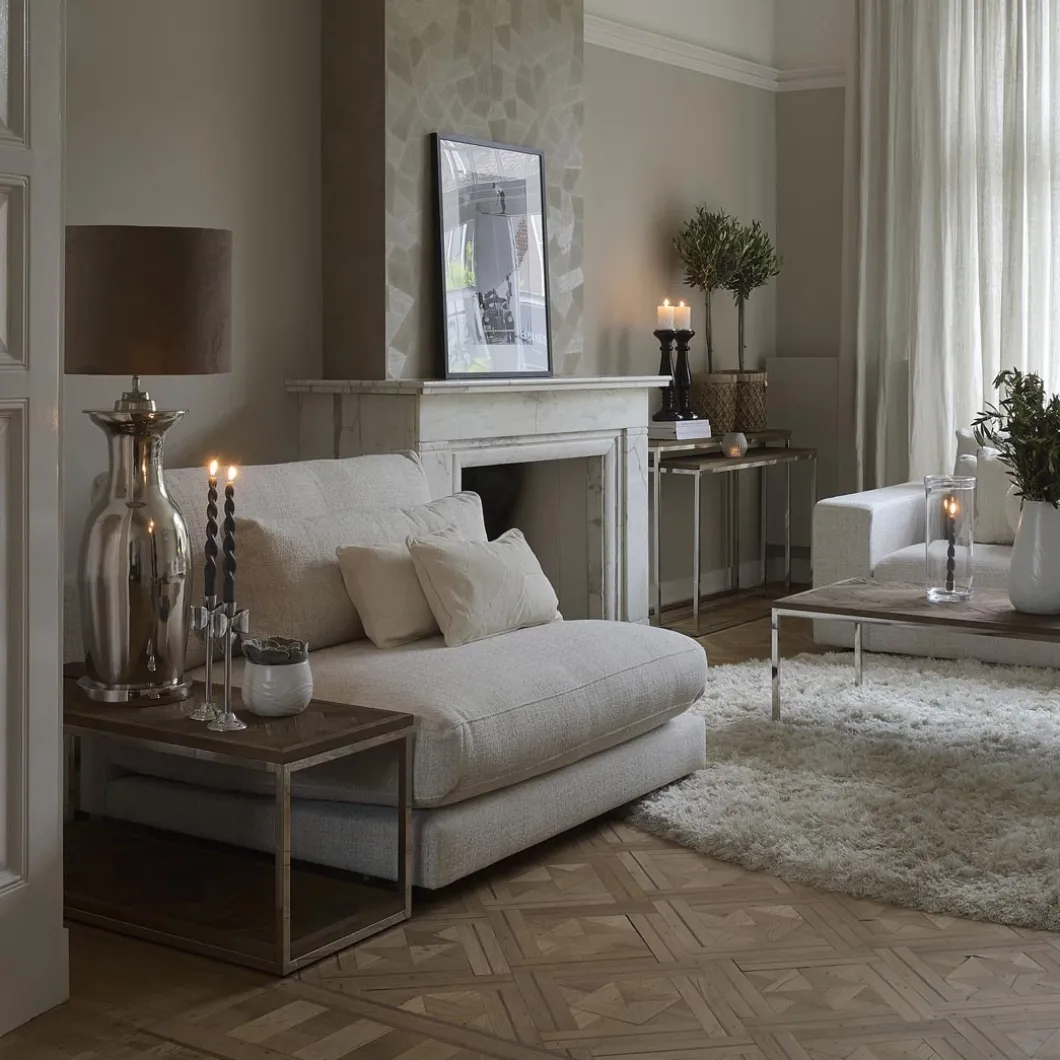 Stephen Center, rich tweed, antique white