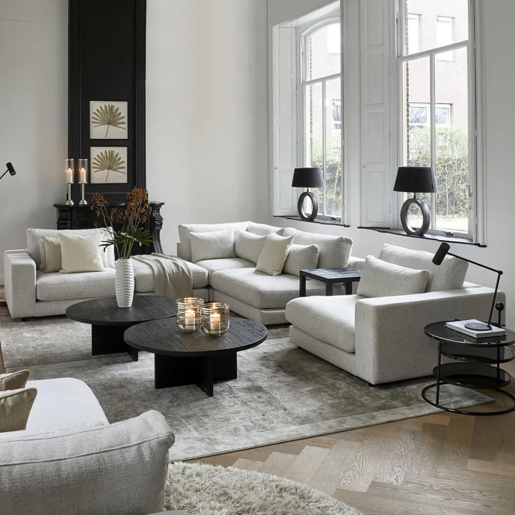 Stephen Center, rich tweed, antique white