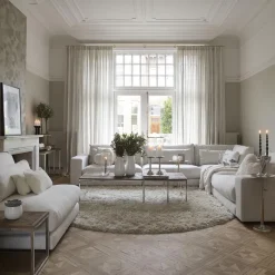 Stephen Center, rich tweed, antique white