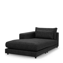 Stephen Chaise Longue Left, rich tweed, moon rock