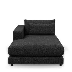 Stephen Chaise Longue Left, rich tweed, moon rock