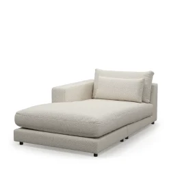 Stephen Chaise Longue Left, bouclé, simply white