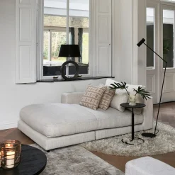 Stephen Chaise Longue Left, rich tweed, antique white