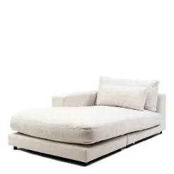 Stephen Chaise Longue Left, rich tweed, antique white