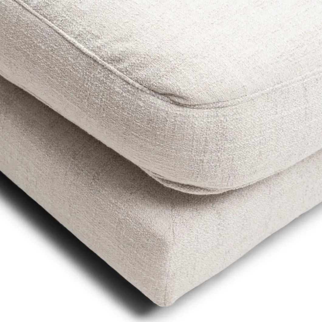 Stephen Chaise Longue Left, rich tweed, antique white