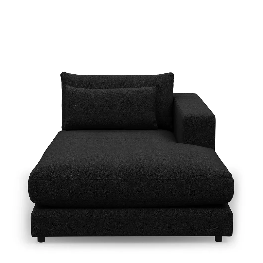 Stephen Chaise Longue Right, bouclé, black swan