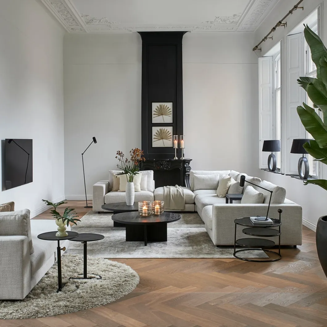 Stephen Chaise Longue Right, rich tweed, antique white