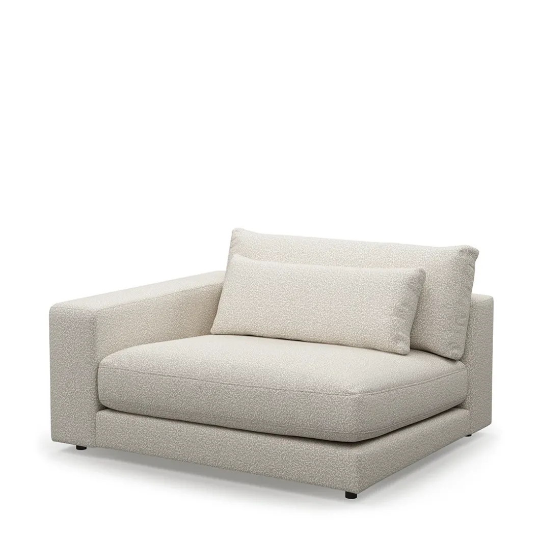 Stephen Corner Arm Left, bouclé, simply white