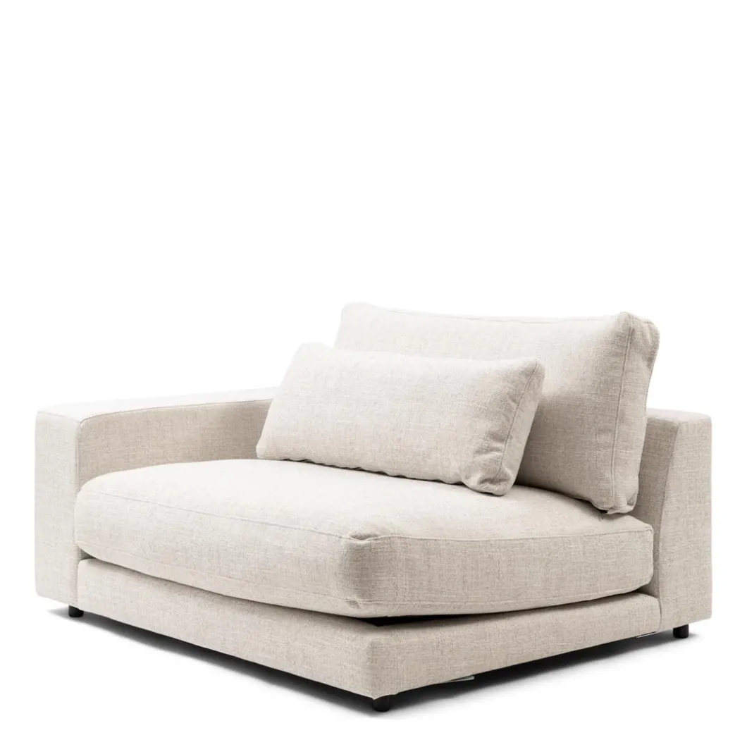 Stephen Corner Arm Left, rich tweed, antique white