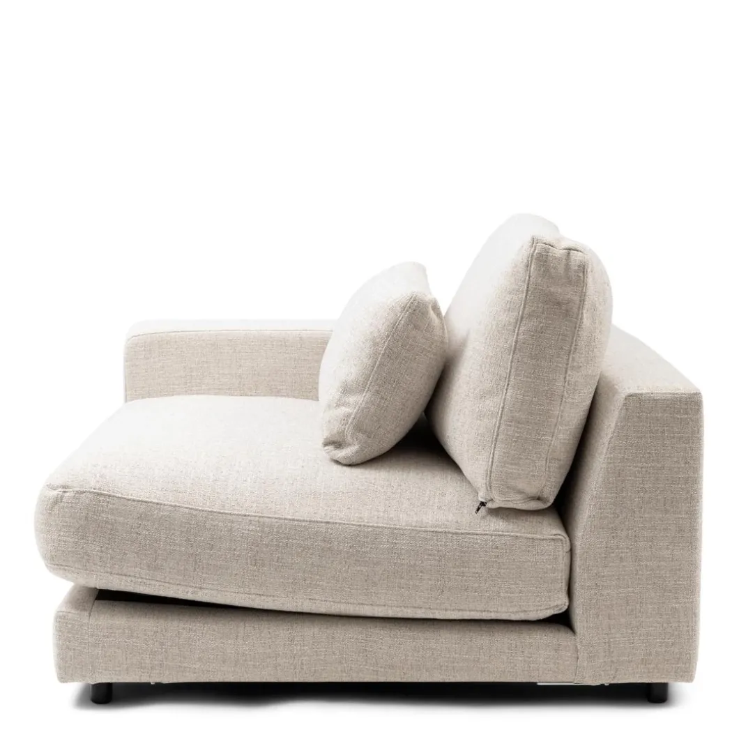 Stephen Corner Arm Left, rich tweed, antique white