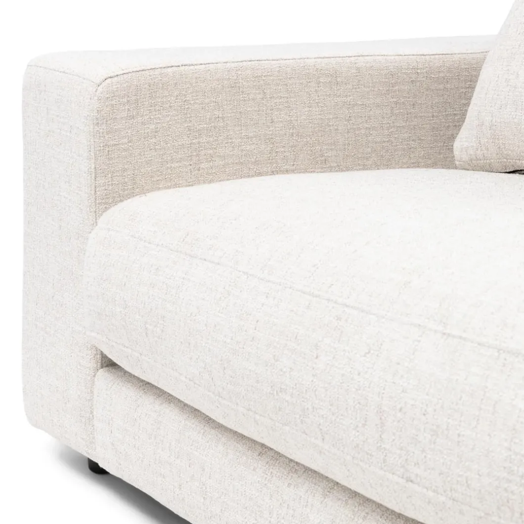 Stephen Corner Arm Left, rich tweed, antique white